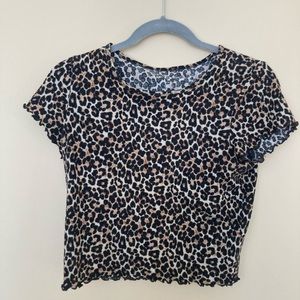 American Eagle Leopard Print Crop Top